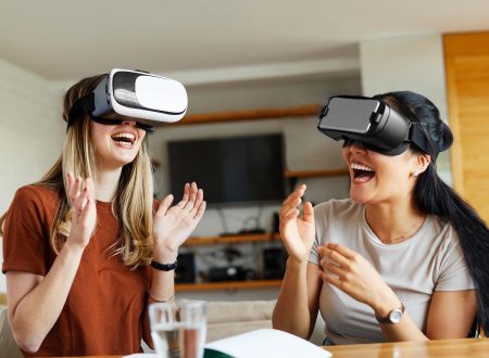 fun technology vr tech girl virtual innovation digital headset reality glass woman goggle female